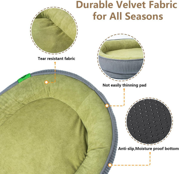 Washable Pet Cushion Cat Dog Bed Small Medium,Memory Foam Pet Puppy Dog Crate Beds Cushion for Small Medium Dogs Indoor Cats Crate Pad,Pet Dog Cat Crate Mat with Detachable Bottom and Bolster Cushion3