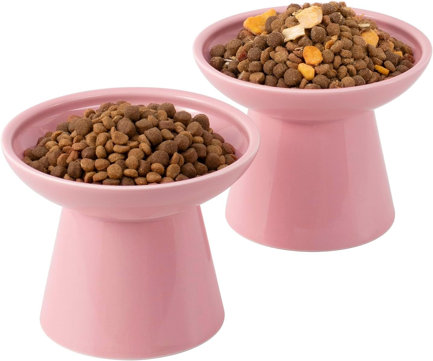 ceefu-2-pack-elevated-ceramic-cat-bowls-extra-wide-for-food-water-anti-vomiting-whisker-friendly-shallow-food-dish-and-deep-water-bowl-lead-cadmium-free-raised-height-for-cats-sage-green
