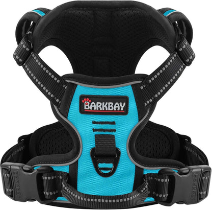 BARKBAY No Pull Pet Harness Dog Harness Adjustable Outdoor Pet Vest 3M Reflective Oxford Material Vest for PINK Dogs Easy Control for Small Medium Large Dogs (L)13