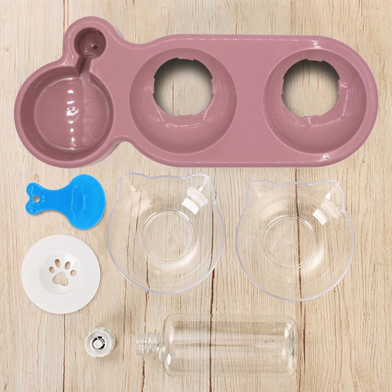 triple-cat-bowls-15-tilt-3-in-1-water-feeder-bowls-cat-double-food-bowls-with-automatic-water-bottle-bowl-whisker-friendly-wet-and-dry-cat-elevated-feeding-dishes-for-small-cat-and-puppy-pink