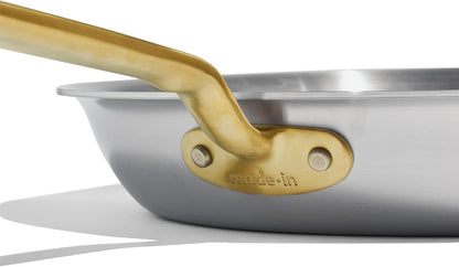 Made in Cookware - 12-Inch Stainless Steel Frying Pan with Antique Brass Handle - 5 Ply Stainless Clad - Professional Cookware - Crafted in Italy - Induction Compatible2