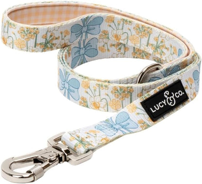 Lucy & Co. Cheery Cherries - Designer Dog Leash for Small to Large Dogs - Padded Handle for Comfort - Large, Red Gingham Cherries - 5 Foot26