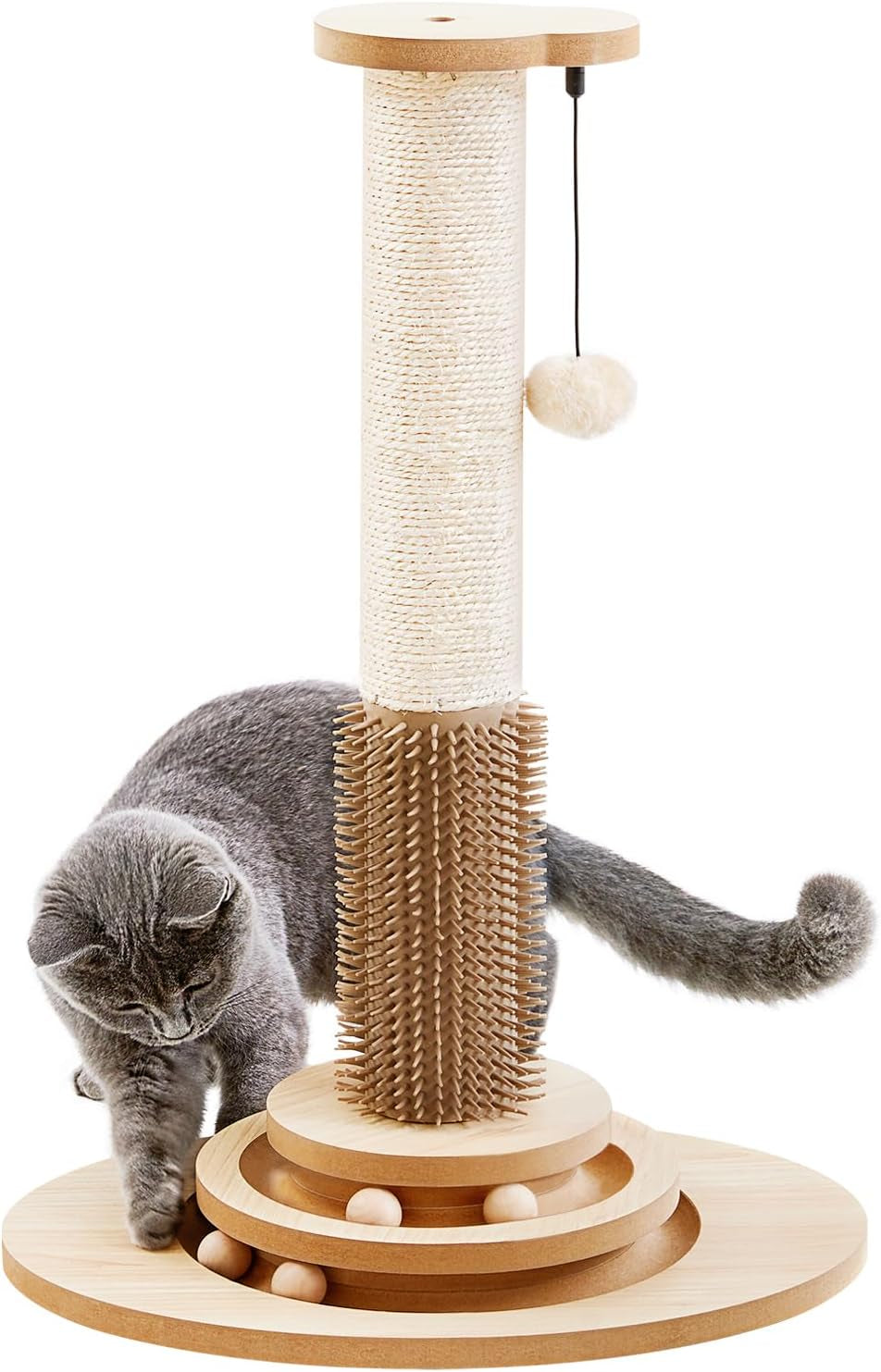 made4pets-cat-scratching-post-for-indoor-cats-with-self-groomer-23-cat-scratcher-with-natural-sisal-rope-stable-base-and-interactive-ball-track-cat-toys-for-kittens-and-small-indoor-cats
