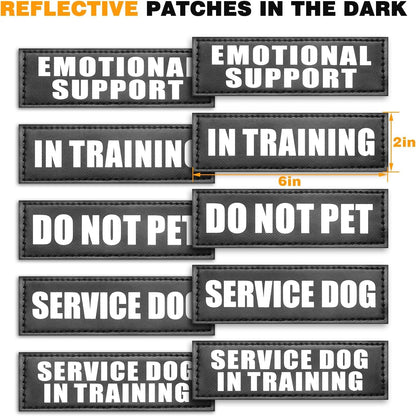 WINSEE Service Dog Vest Harness for Large Dog, Tactical Working MOLLE Vest with 10 Pet Patches, No Pull Heavy Duty Harness for Training Walking7