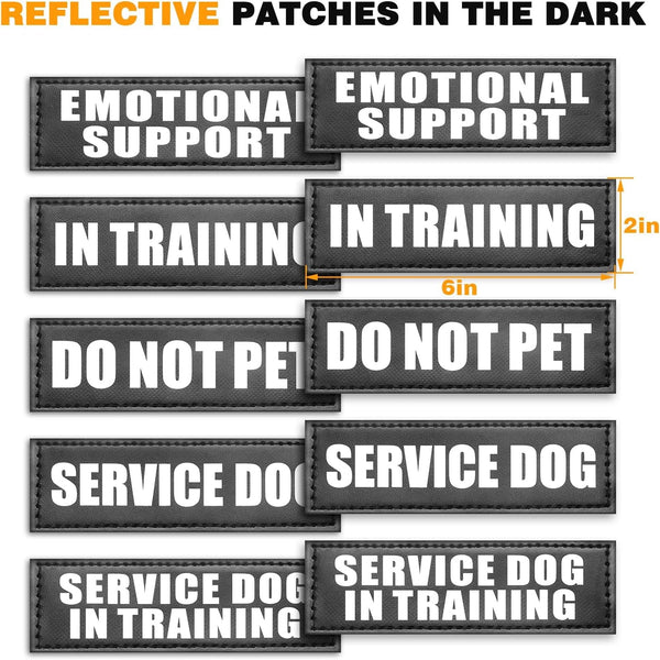 WINSEE Service Dog Vest Harness for Large Dog, Tactical Working MOLLE Vest with 10 Pet Patches, No Pull Heavy Duty Harness for Training Walking7