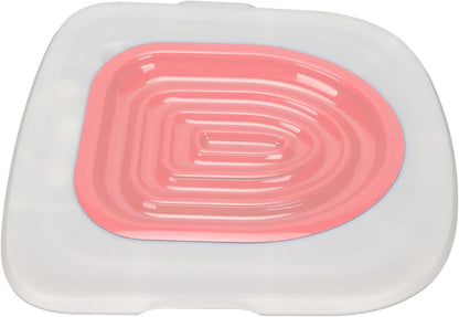 Reusable Cat Toilet Training Kit Universal round Elongated S ABS Trainer Tool for Kittens Pets Litter Box Alternative Potty System (White Tray, 1 Blue Inner Support)10