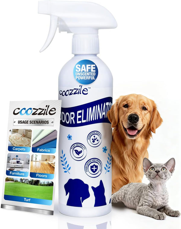 Pet Odor Eliminator Spray for Home, Fragrance Free Dog and Cat Urine Odor Remover for Carpet, Litter Box, Furniture, Pet Bedding and Floors, Colorless, 16.9 Fl Oz1