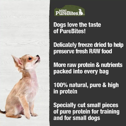 Purebites Mini Beef Liver Freeze Dried Dog Treats, 1 Ingredient, Made in USA, 3Oz4