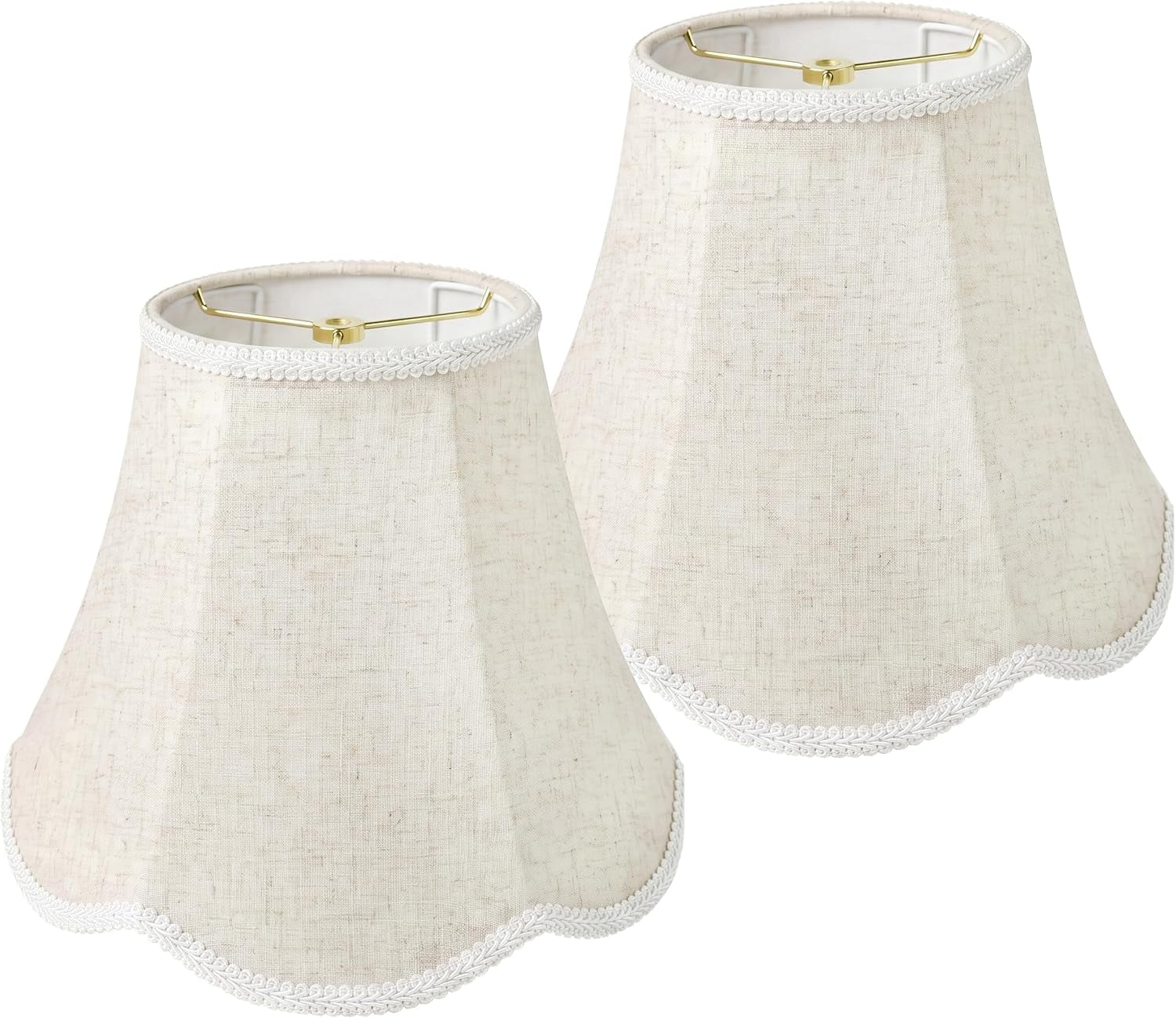 beige-scalloped-lamp-shades-set-of-2-6-7-x-13-x-10-bell-linen-lampshades-with-petal-edge-braid-medium-spider-fitter-replacement-for-table-lamps-living-room-bedroom-easy-assembly-required