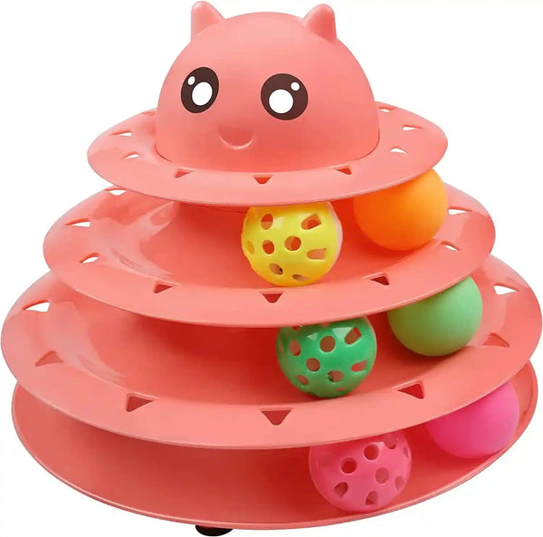 UPSKY Cat Toy Roller 3-Level Turntable Cat Toys Balls with Six Colorful Balls Interactive Kitten Fun Mental Physical Exercise Puzzle Kitten Toys12
