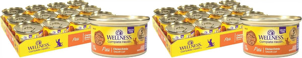Wellness Complete Health Pate Adult Canned Wet Cat Food, Natural, Protein Rich, Grain Free, Chicken Entrée Recipe, 3 Oz, Pack of 24 Cans14