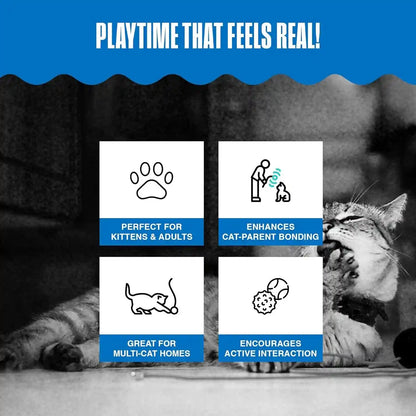 Penn-Plax Play Fur Mice Cat Toys, 12 Pack - Soft Polyester with Rattling Sound for Interactive Play, Exercise & Hunting - Lightweight Cat Toy Set for All Ages & Breeds - Black, White & Gray - 2 Inches6