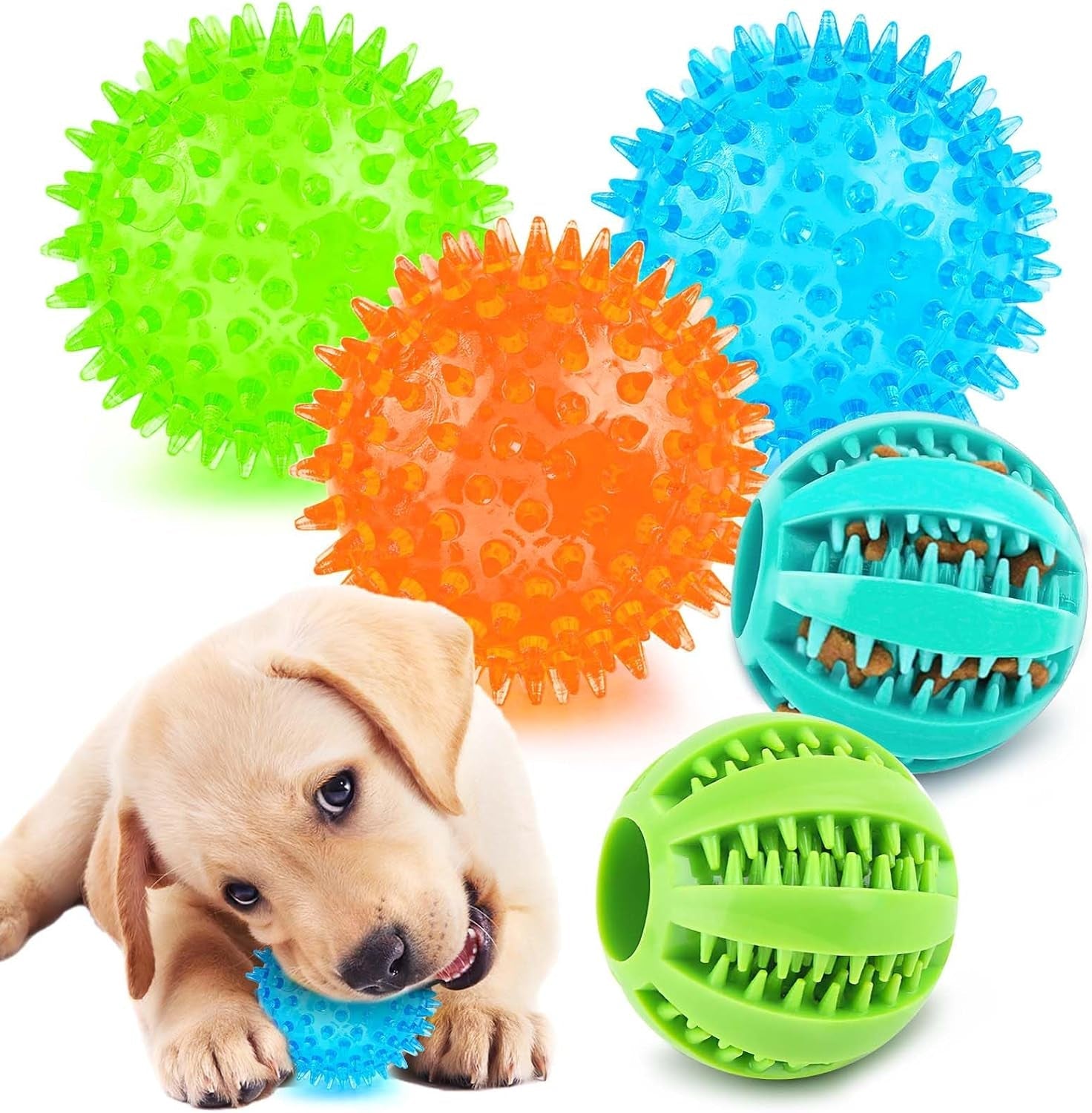 puptily-2-different-functions-interactive-ball-for-dogs-2-5-squeaky-dog-balls-toys-and-puppy-teething-chew-toy-balls-for-small-dogs-for-clean-teeth-and-training-5pcs