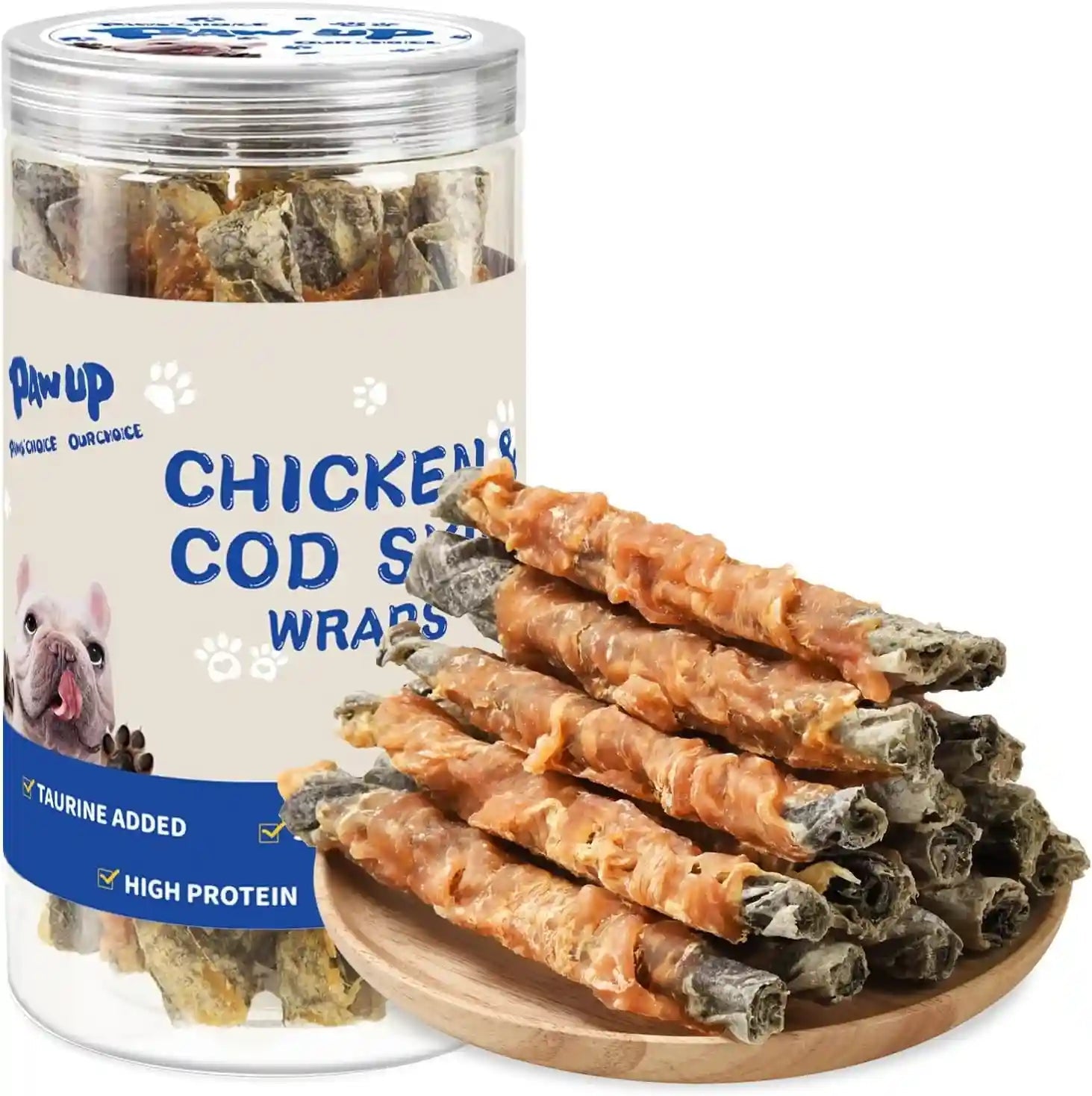 pawup-dog-treat-chicken-wrapped-cod-skins-fish-chews-rolls-for-medium-dogs-healthy-rawhide-free-12-5-oz
