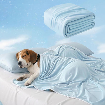 Mora Pets Premium Cooling Blanket for Dogs, Q-MAX>0.5 Washable Breathable Cooling Mat, Lightweight Soft Summer Pet Throw Blanket, Furniture Protector Bed Couch Cover for Small Dog Cat, Gray, 29X409