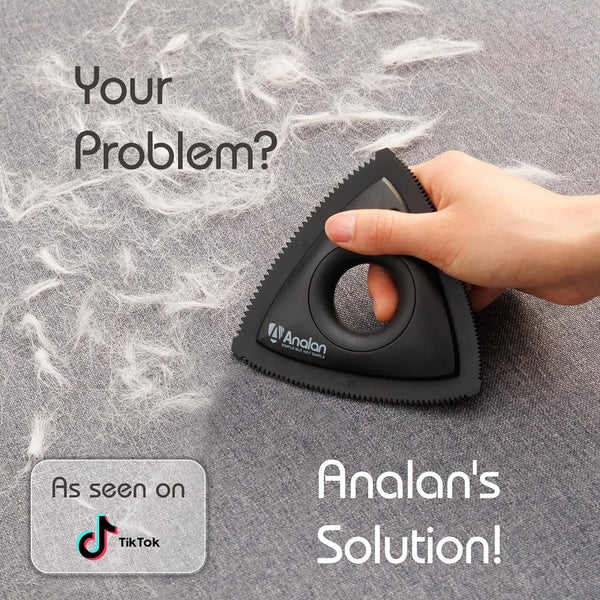 Analan Mini Pet Hair Remover for Car Detailing Dog Hair Tool Brush(Black) | Deep Cleaning, Reusable Rubber, Gentle on Fabrics, Triangle Design for Car Interiors, Couch, Rugs, Carpet, Mats & Furniture2