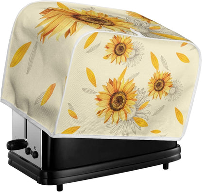 Watercolor Sunflower Toaster Oven Cover Dustproof Home Kitchen Appliance Covers Universal Fit Most Standard 4 Slice Toaster, Machine Washable5
