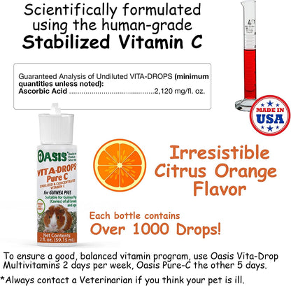 OASIS #80254 Vita Drops-Pure C for Guinea Pig, 2-Ounce, Packaging May Vary8
