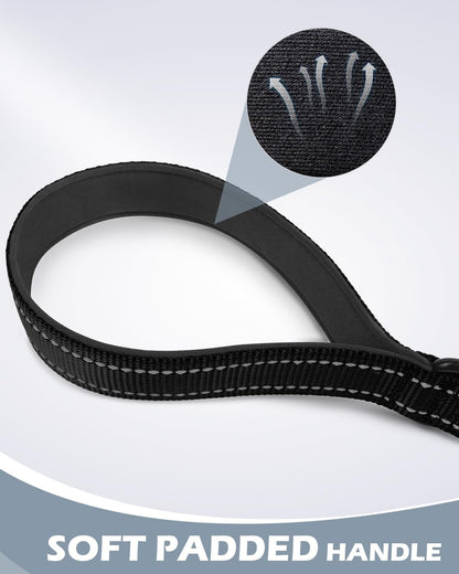 Joytale Short Dog Leash for Close Control & Training, 18", Black | Padded Comfort Handle, Reinforced Nylon Webbing, Secure Metal Clip, for Busy Streets & Heel Training3