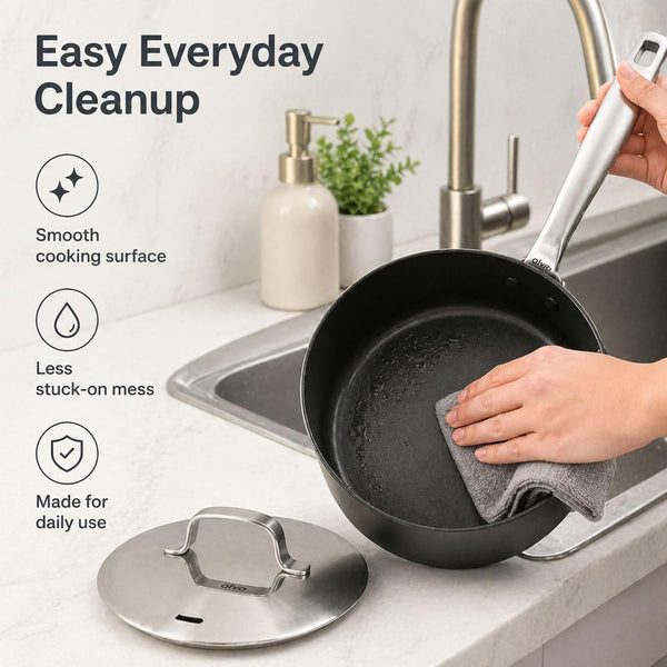 Maestro Ceramic Nonstick Cookware Set 2QT Saucepan, 5QT Stockpot & Lid | 5QT Stock Pot & 2QT Saucepan with Lids; Even Heat; Induction & Oven Safe to 400°F4
