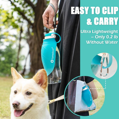 Lumoleaf Dog Water Bottle for Walking, Portable Pet Water Dispenser with Foldable Leaf Bowl – Lightweight Travel Bottle for Small & Medium Dogs, 20 Fl Oz3