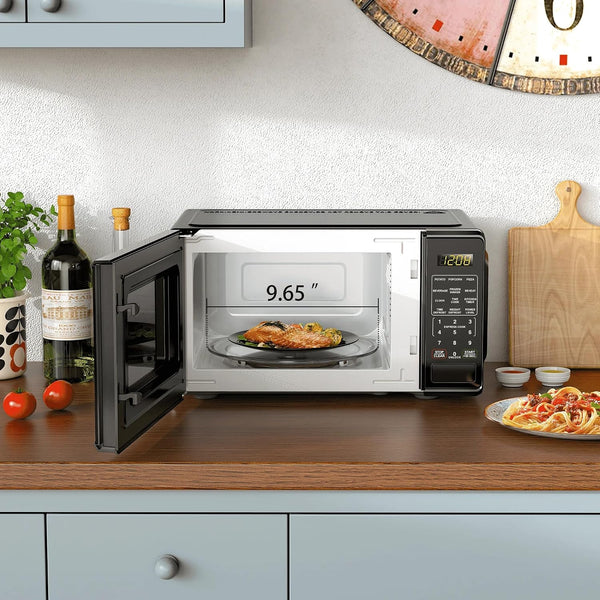 0.7 Cu Ft 700W Compact Microwave Oven, Countertop with LED Display & 6 Quick-Set Menus6