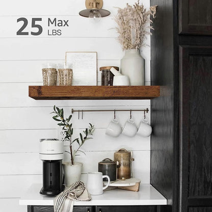 Floating Shelves for Wall Bathroom Shelf Bedroom Kitchen Living Room Hanging Book Shelves Small Farmhouse Decor 16 Inch Set of 3, Rustic Brown (015-BN3)2