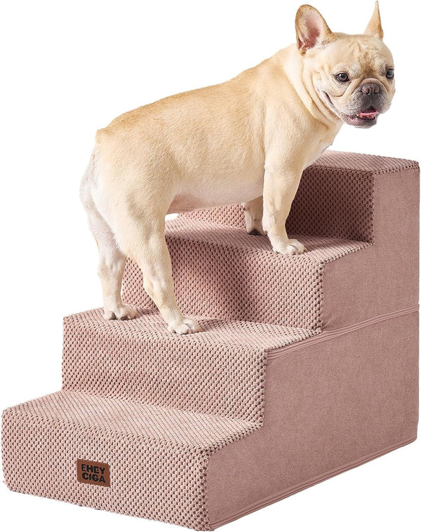 EHEYCIGA Dog Stairs for Bed 18" H, Dog 4-Steps for High Bed, Olive Green | Pet Steps for Small Dogs and Cats, Non-Slip Balanced Pet Ramp Indoor11