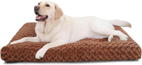 KSIIA Washable Dog Bed Deluxe Plush Dog Crate Beds Comfy Kennel Pad Anti-Slip Pet Sleeping Mat for Large, Jumbo, Medium, Small Dogs Breeds, 35" X 23", Gray10