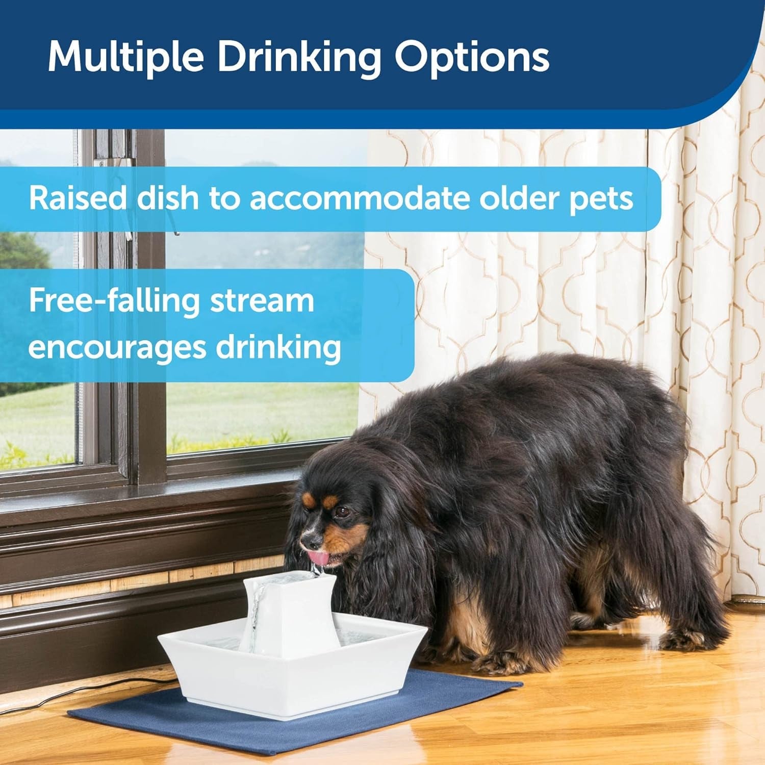 petsafe-drinkwell-pagoda-fountain-filters-included-70-oz-ceramic-white-2-free-falling-water-streams-encourage-hydration-pet-fountain-for-cats-small-dogs-replaceable-carbon-foam-filters