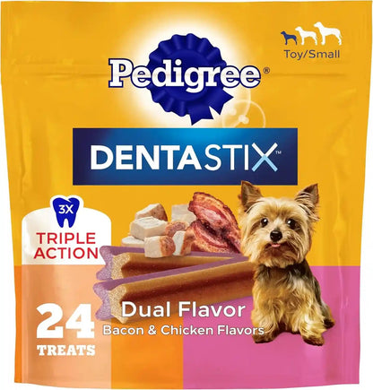 Pedigree Dentastix Small & Toy Breed Dog Dental Treats, Fresh, 102 Count | Triple Action Dental Care, Reduces Tartar, Cleans Teeth, Freshens Breath, for Dogs 7-22 Lbs, No Added Sugar/Fillers16
