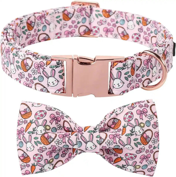 Lionet Paws Boy Dog Collar with Bowtie, Comfortable Adjustable Cute Navy Blue Bow Tie Collar for Male Dogs Gift, Xlarge, Neck 16-26 Inches27
