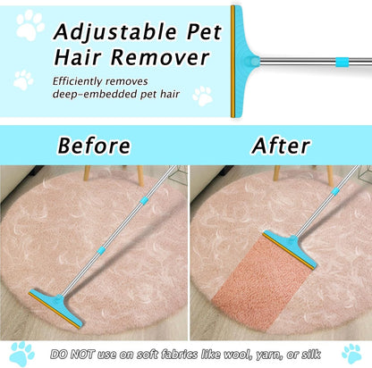 Carpet Rake for Pet Hair Removal Tool, Dog Cat Hair Remover for Furniture | 60'' Pet Hair Remover Broom for Pet Owner Reusable Hair Remover with Adjustable Handle, Carpet Brush for Rugs, Mats, Couch6