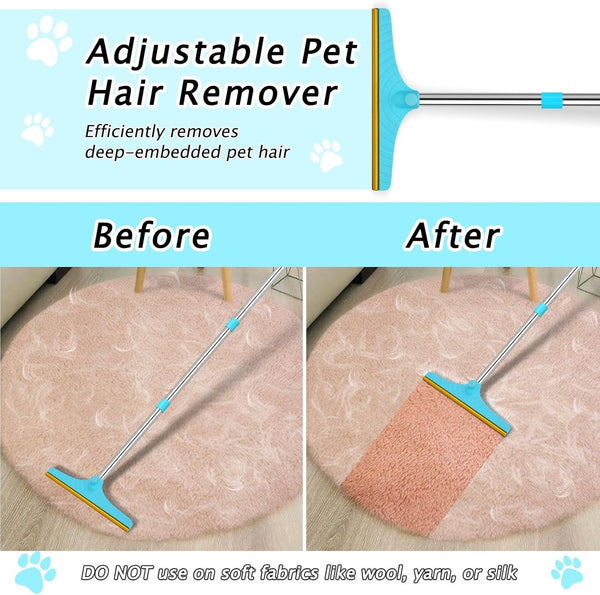 Carpet Rake for Pet Hair Removal Tool, Dog Cat Hair Remover for Furniture | 60'' Pet Hair Remover Broom for Pet Owner Reusable Hair Remover with Adjustable Handle, Carpet Brush for Rugs, Mats, Couch6