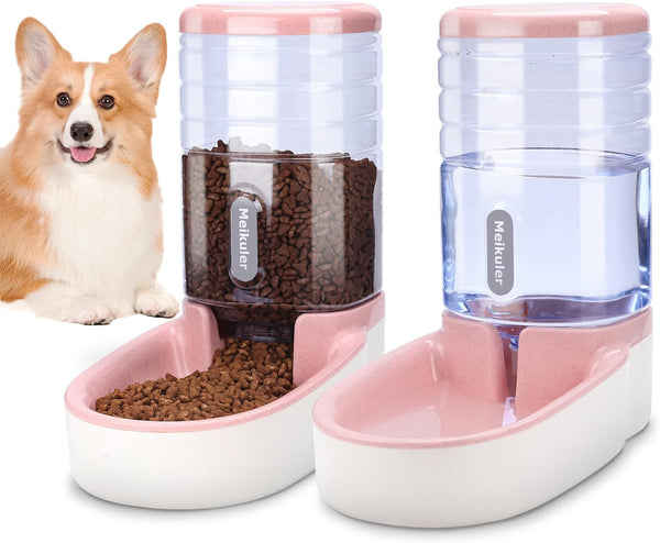 Meikuler Pets Auto Feeder 5.2L,Food Feeder and Water Dispenser Set for Medium & Large Dogs Cats and Pets Animals (Navy)7
