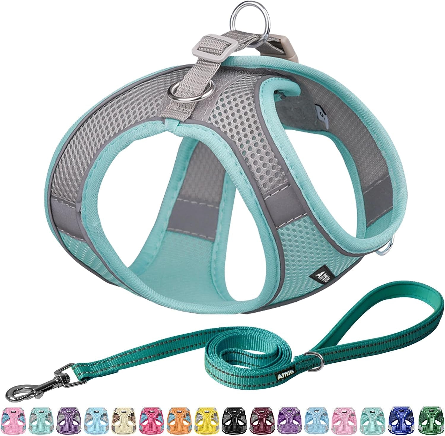 aiitle-no-pull-dog-harness-and-leash-set-step-in-adjustable-dog-harness-with-padded-vest-for-all-weather-dog-leash-with-soft-padded-handle-easy-to-put-on-small-and-medium-dogs-beige-s