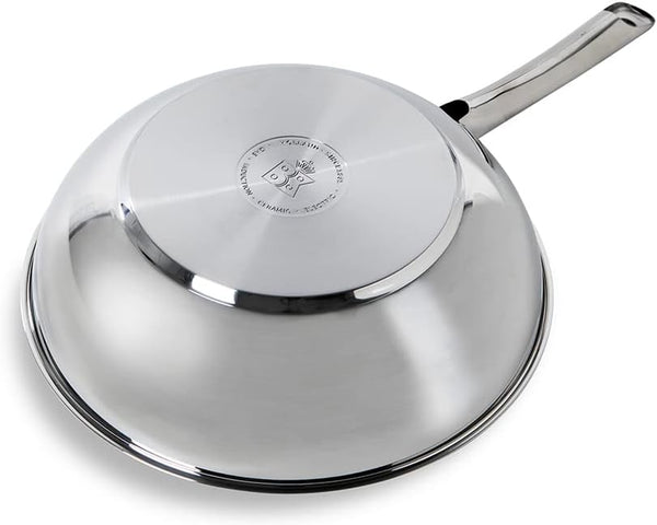 Bright Stainless Steel 28 Cm Wok Pan, Stay Cool Handle, Professional Cooking, 18/10 Stainless Steel, Induction, Oven Safe up to 230 °C, Roast-Safe, Dishwasher Safe, Silver9