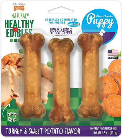 Nylabone Healthy Edibles Puppy Dog Treats, Lamb & Apple Flavor, 12 Count | Natural Puppy Treats, USA Made, Highly Digestible, Vet Recommended, Small Dog Treats for Puppies up to 25 Lbs12