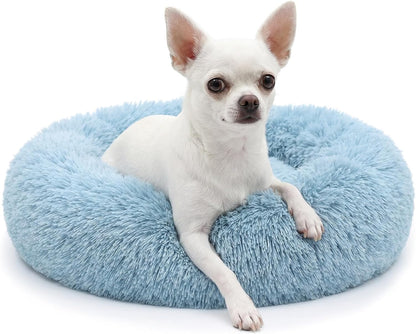 Small Calming Dogs Bed for Small Dogs Anti-Anxiety Machine Washable Fluffy Luxury Anti-Slip Waterproof Mute Base Warming Cozy Soft Pet Puppy round Bed28