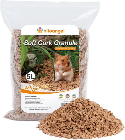 Niteangel Natural Coco/Cork Hamster Bedding: 4L Absorb Odors & Low Dust | Encourages Digging & Burrowing Instinct - Pet Litter for Dwarf Syrian Hamsters Gerbils Mices Degus or Other Small Animal7