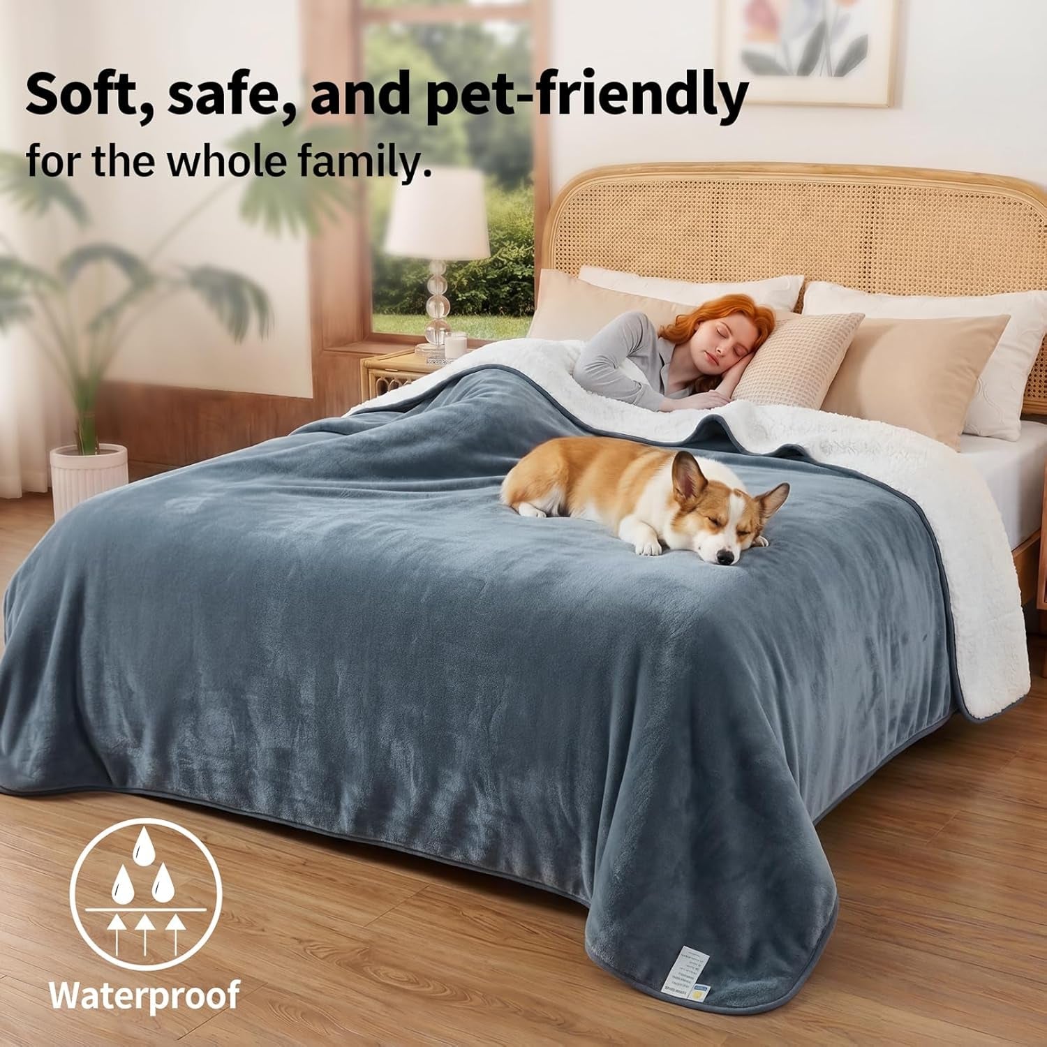 sunheir-waterproof-dog-blankets-for-small-dogs-reversible-sherpa-fleece-thick-puppy-blanket-leakproof-spill-proof-pet-blanket-for-cat-bed-couch-furniture-protector-travel-camping-25x35-grey