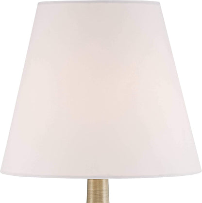 Larson 19" Small Table Lamps Set of 2 Gold Touch Antique Brass Modern | Traditional Metal Bedroom Living Room House Bedside Nightstand Office Family Home White Bell Shade3