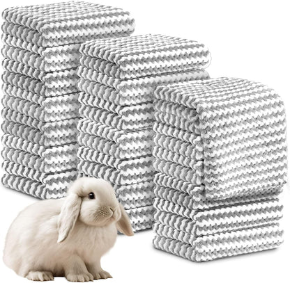 Moukeren 20Pcs Guinea Pig Fleece Bedding Blankets Bulk Washable Small Animal Fleece Cage Liners Pet Wash Cloth Sleeping Mat Cover for Hamster Chinchilla Rabbit Hedgehog(Multicolor, 12 X 12 Inch)11