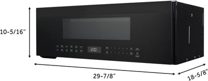 GE Profile 30" Over-The-Range Low Profile Microwave, 1.2 Cu. Ft., 1000 Watts, 400 CFM Hood Vent, LED Lighting, Auto Defrost, Installer-Friendly, Black, UVM9125DYBB2