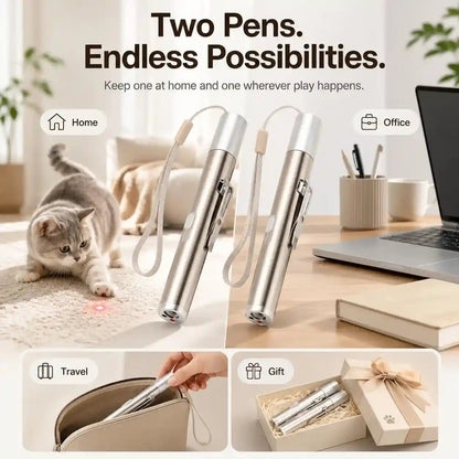 Lbingbrother 2 Pack Cat Toys, USB Rechargeable Kitten Toy, 3 Light Modes, Portable Interactive Pet Dog Cat Mouse Toy for Fun Chase Play Exercise | Direct USB Charging, 3 Light Modes, Aluminum Body, Pocket Clip, Wrist Strap, Indoor Play6