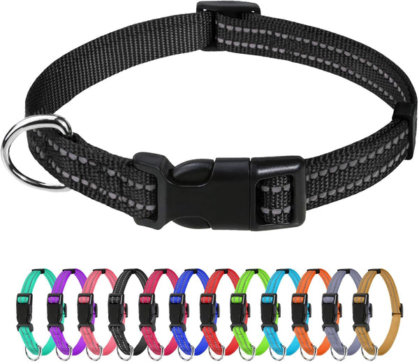 Tagme Small Dog Collar, Reflective Puppy Collar, Sky Blue, 3/8" Width | Lightweight, Nylon Collar for Puppies, Chihuahua, Yorkie & Teacup Dogs 5-15 Lbs, Reflective for Evening Walks, 12 Colors32