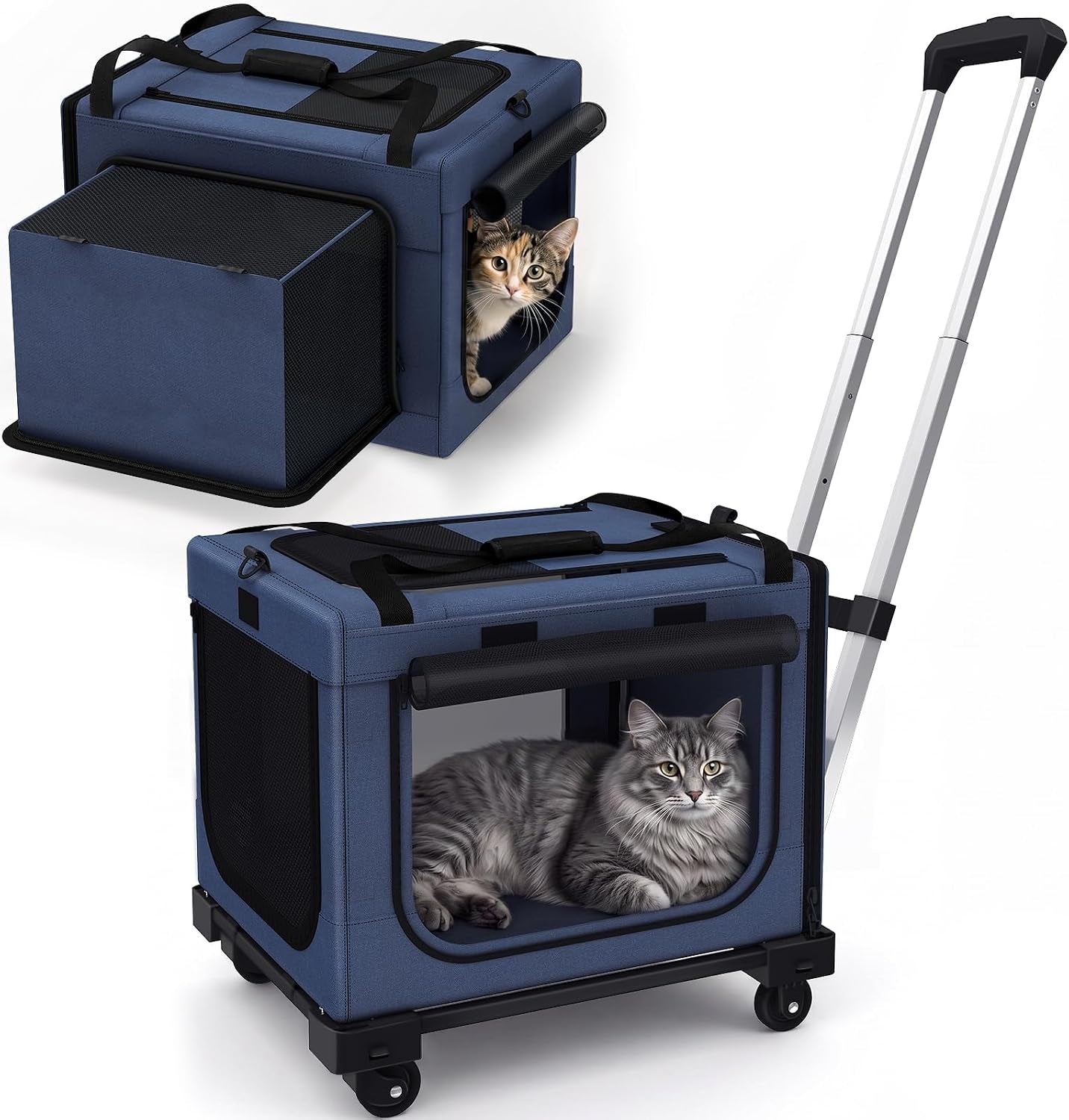 17in-wheeled-expandable-cat-carrier-for-cats-small-dogs-gray-elescopic-rod-expandable-side-room-foldable-breathable-mesh-portable-carrier-for-indoor-outdoor-pet-travel