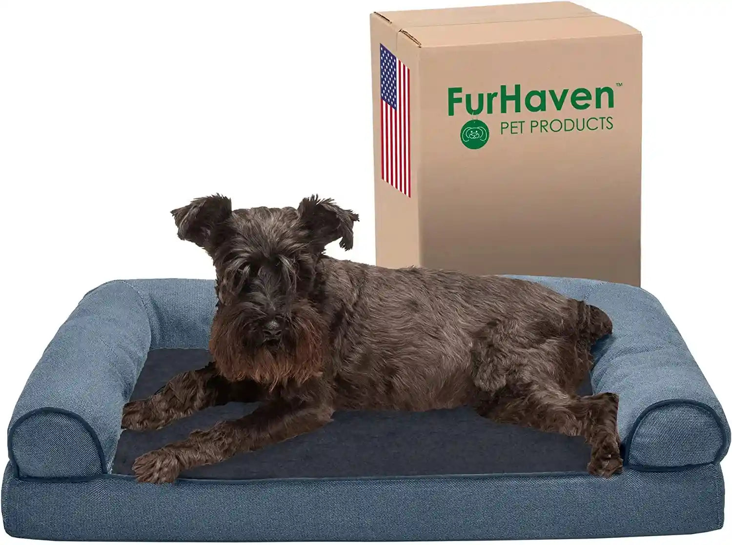 furhaven-memory-foam-dog-bed-for-medium-small-dogs-w-removable-bolsters-washable-cover-for-dogs-up-to-35-lbs-luxe-faux-fur-performance-linen-sofa-woodsmoke-medium