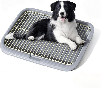 Dog Potty Tray Indoor Pet Pee Pad Holder for Small & Medium Dogs, Puppy Training Pad Holder, Pet Toilet Litter Box, Dog Bathroom Tray, Housebreaking Potty Supplies 17.72''Lx12.99''Wx1.97''H(Green)9