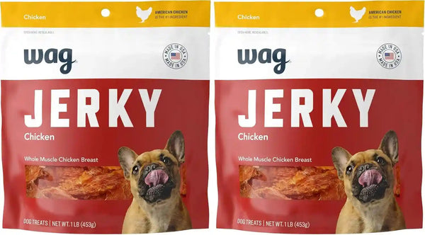 Amazon Brand – Wag Whole Muscle Chicken Jerky Dog Treats, 1 Lb, Made in USA9